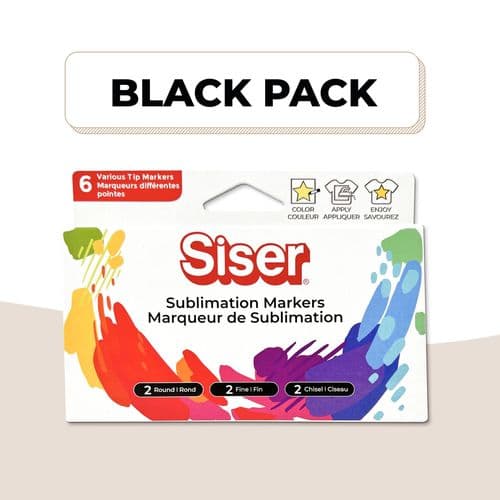 Siser Sublimation Markers - Black 6 Pack