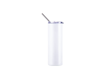 20oz/600ml Sublimation UV Colour Changing Stainless Steel Skinny Tumbler - White to Coral