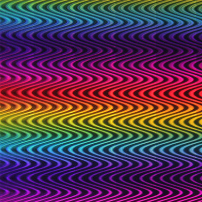 SELF ADHESIVE SPECIAL OFFER - Holographic Rainbow :- Rainbow Waves - A4 sheet