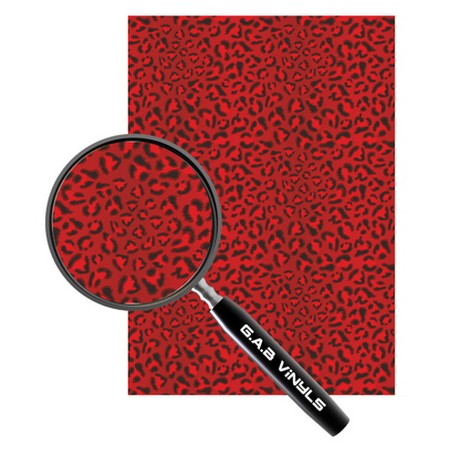 Self Adhesive Pattern Vinyl - Leopard Red