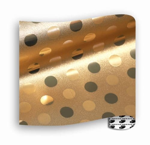 Glitter Patterns (Textured) - Diddy Dot Gold - Mini Roll