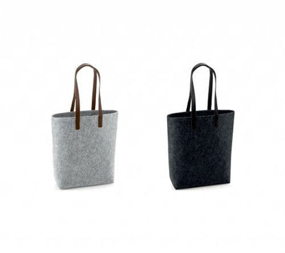 Premium Felt Tote Bag - Leather Look Straps