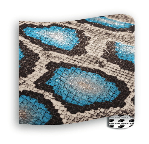 Glitter Patterns (Textured) - Blue/Black Snake Skin - A4 sheet